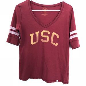 USC 3/4 Sleeve V-Neck Tee, Very Soft!
